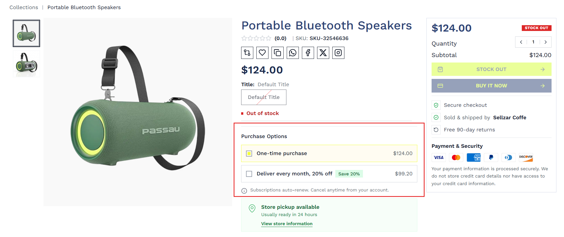 Subscription Widget (Selling Plan Selector)